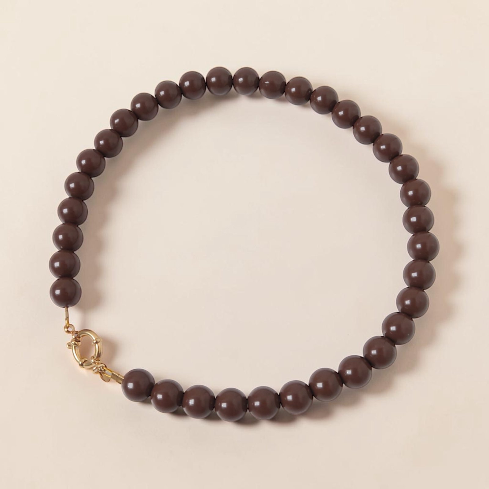 Necklace | Bold beads brown T1