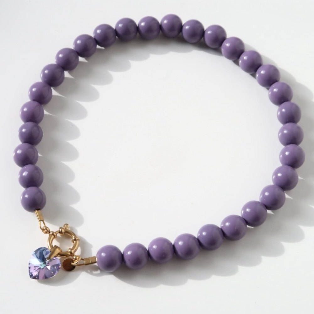 Necklace |  Bold beads dusty lilac T1
