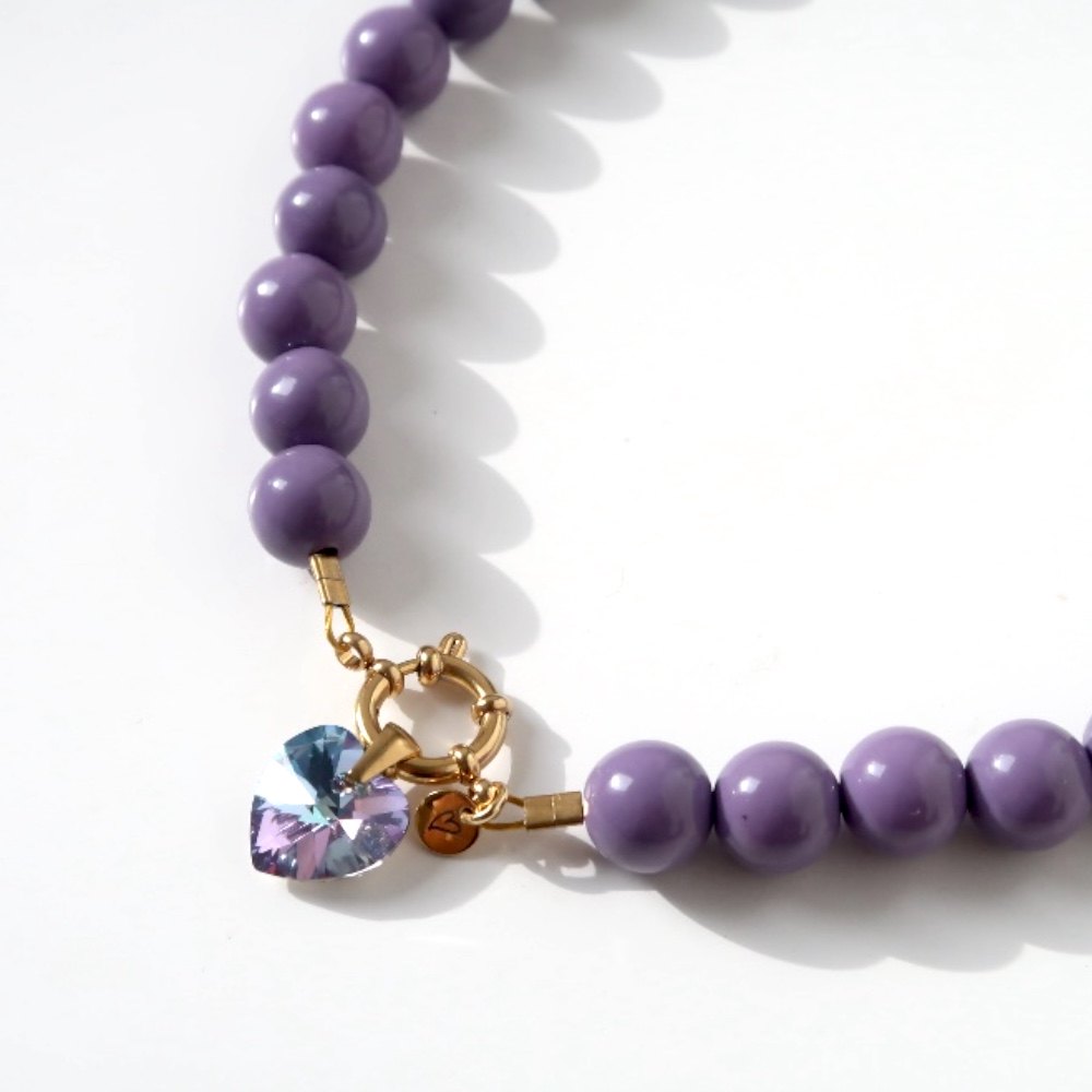 Necklace | Bold beads dusty lilac T2