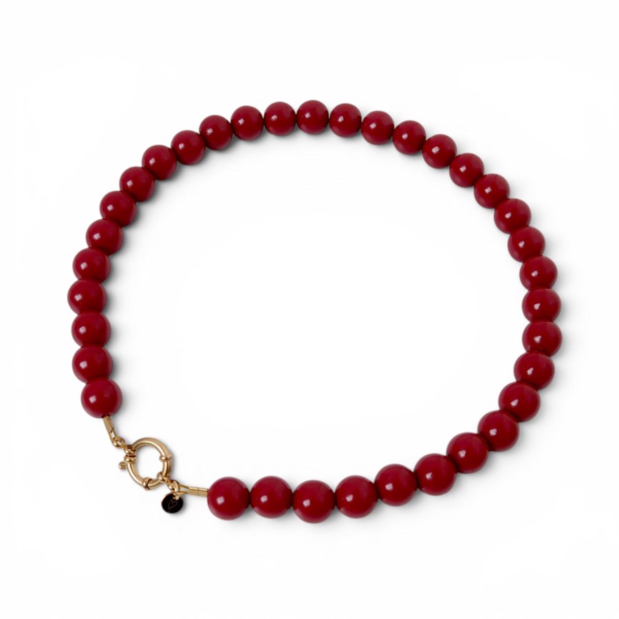 Necklace | Bold beads rust T2