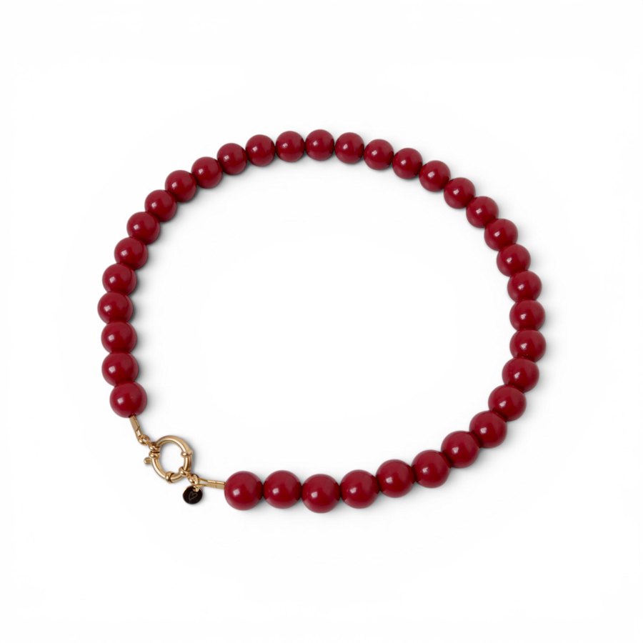 Necklace | Bold beads rust T1