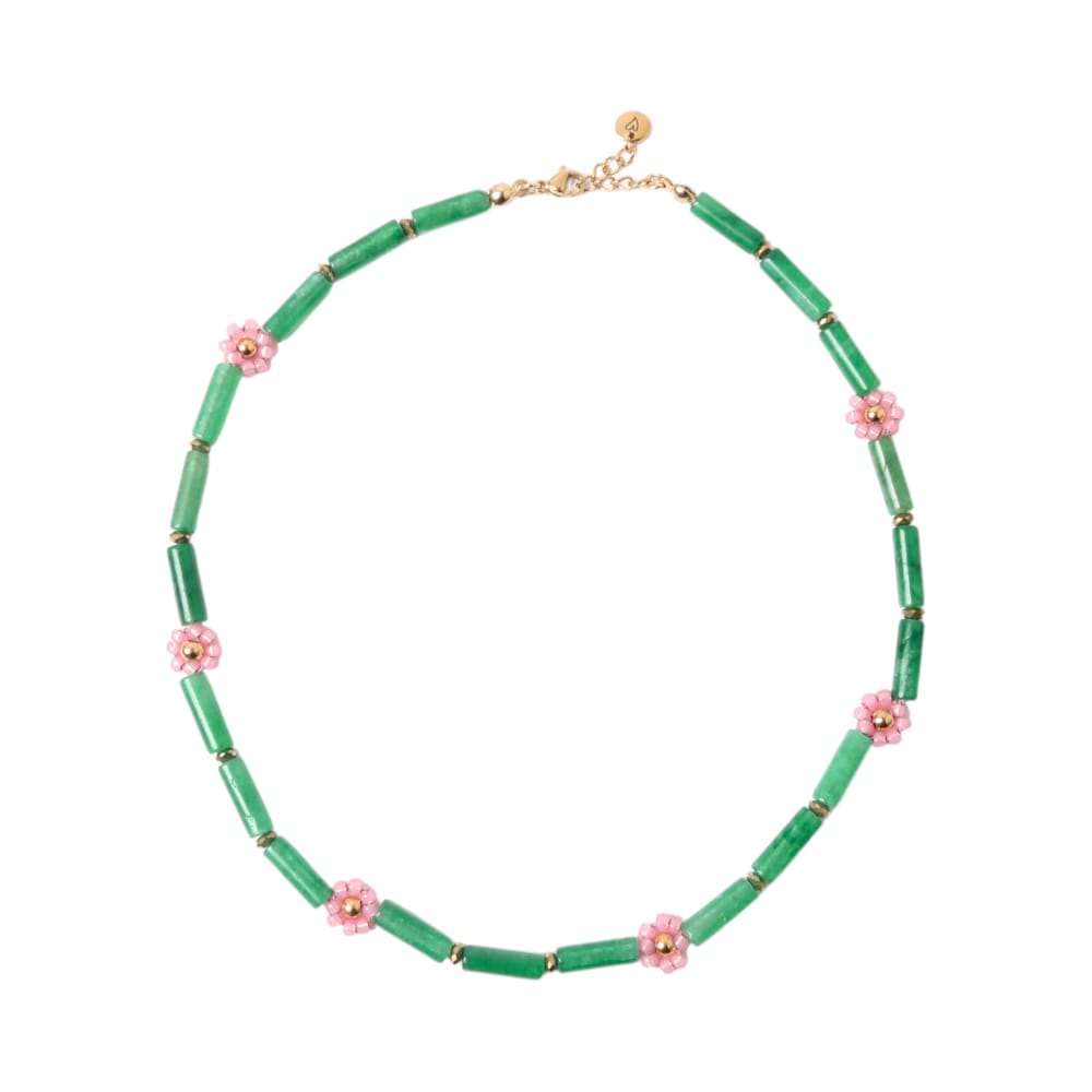 Necklace | Daisy gemstone green