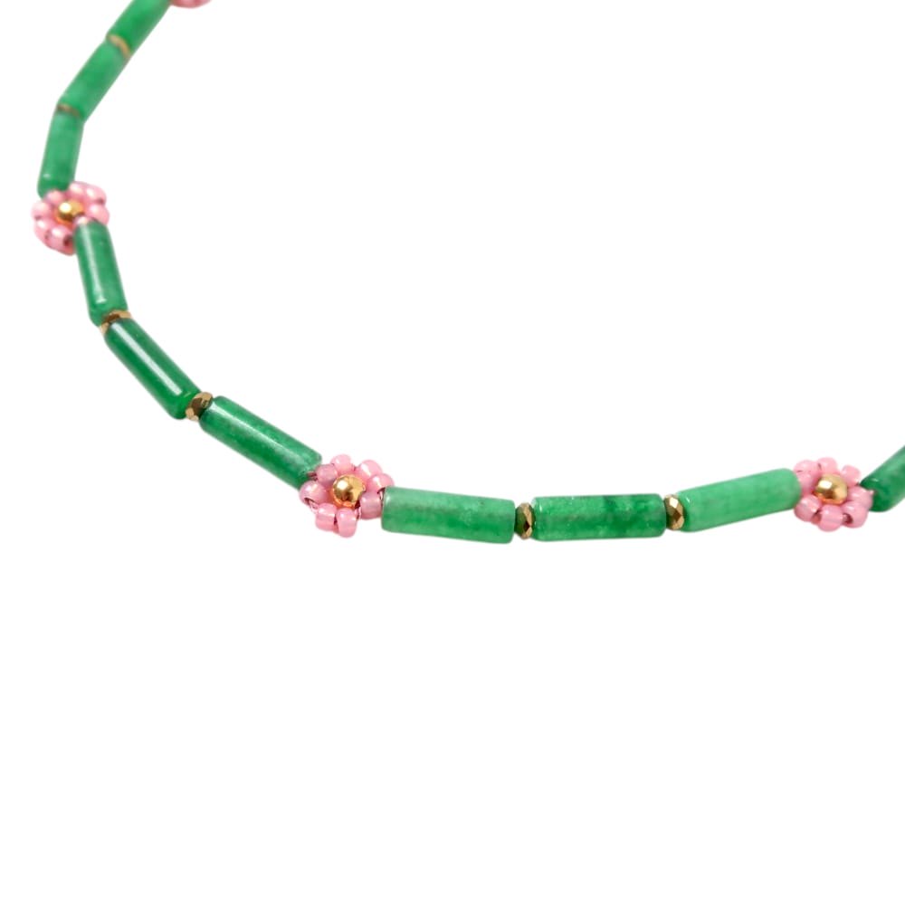 Necklace | Daisy gemstone green