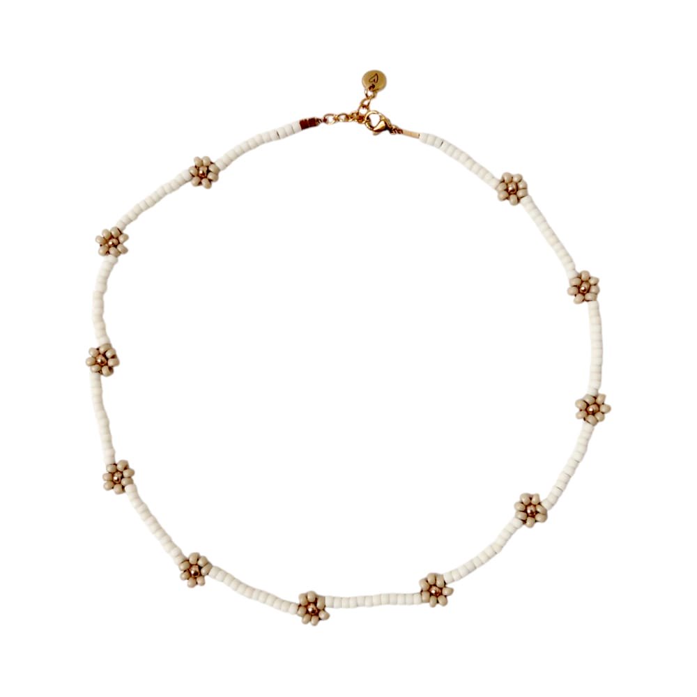 Necklace | Daisy ivory/beige