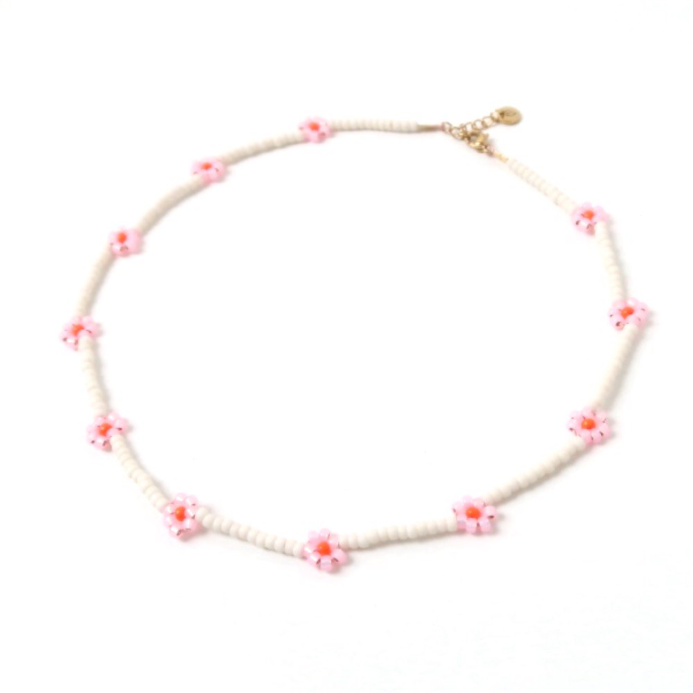 Necklace | Daisy light pink/orange