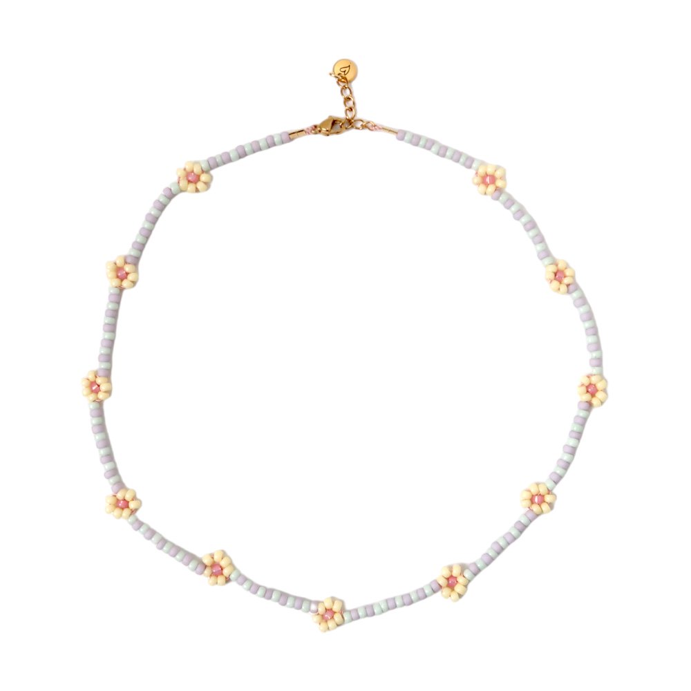 Necklace | Daisy mint/lila