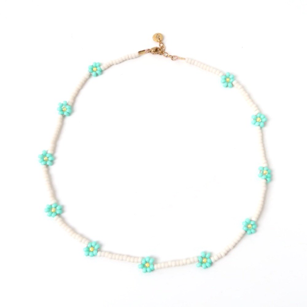 Necklace | Daisy ocean blue\yellow