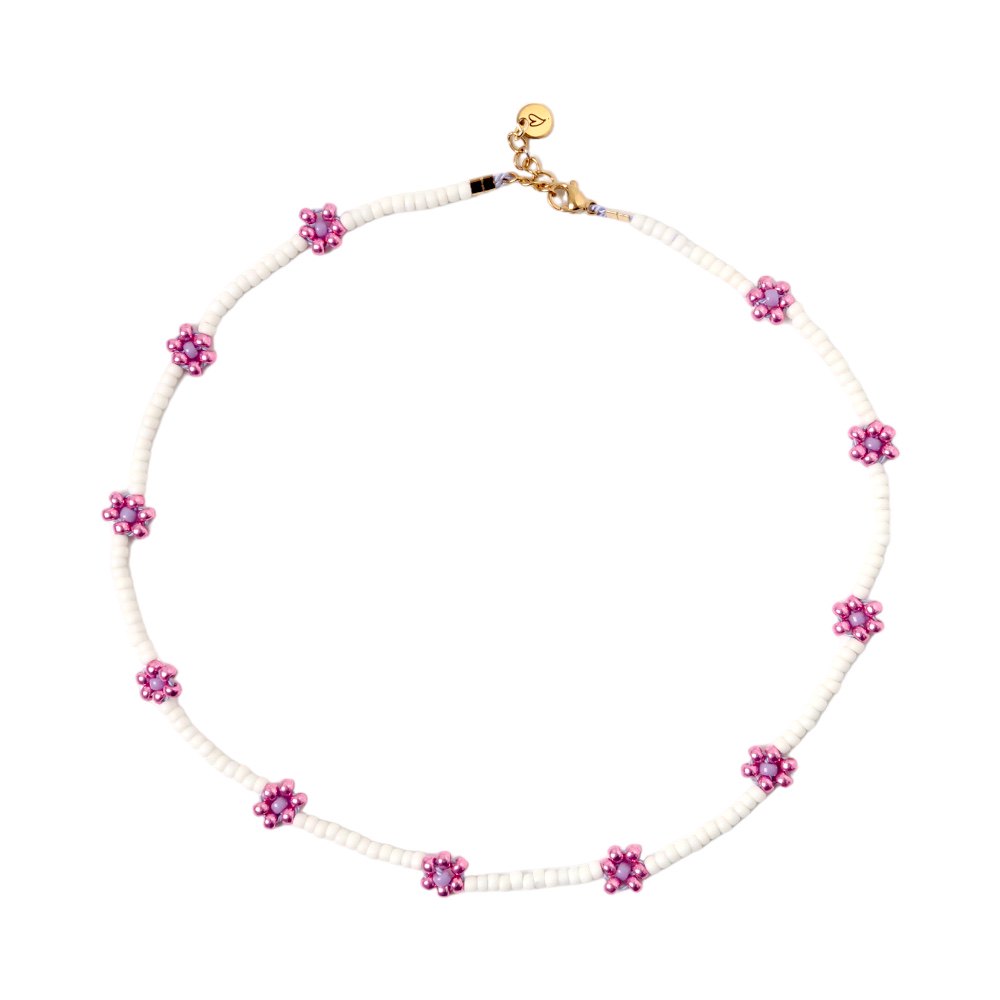 Necklace | Daisy shiny pink/purple