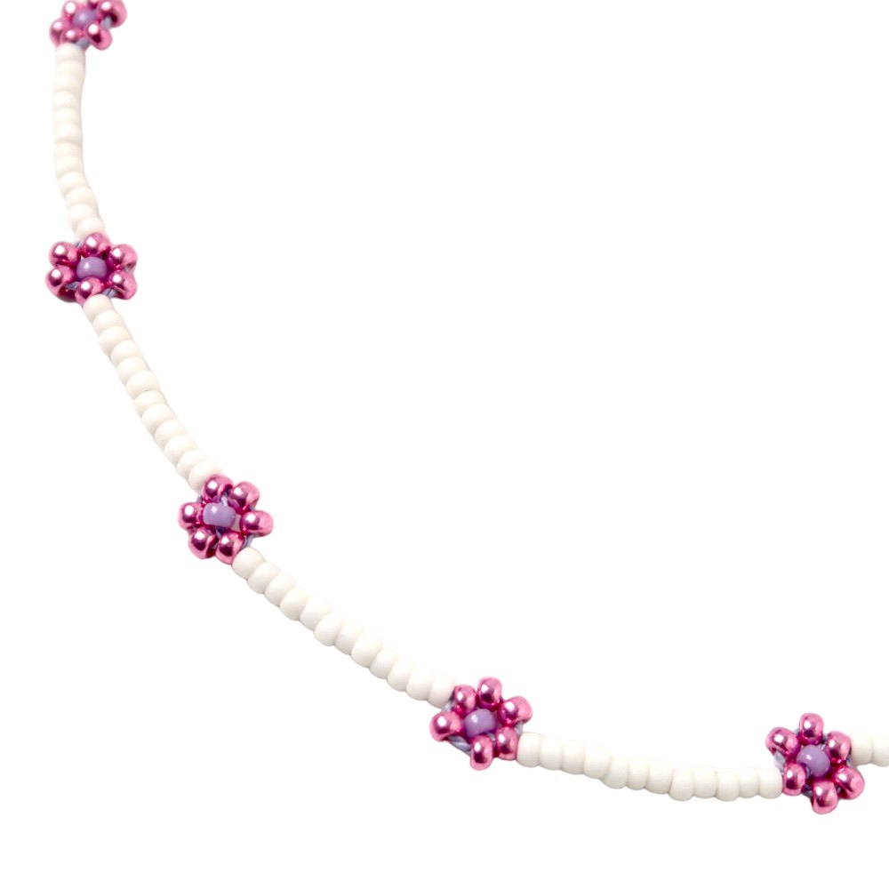 Necklace | Daisy shiny pink/purple