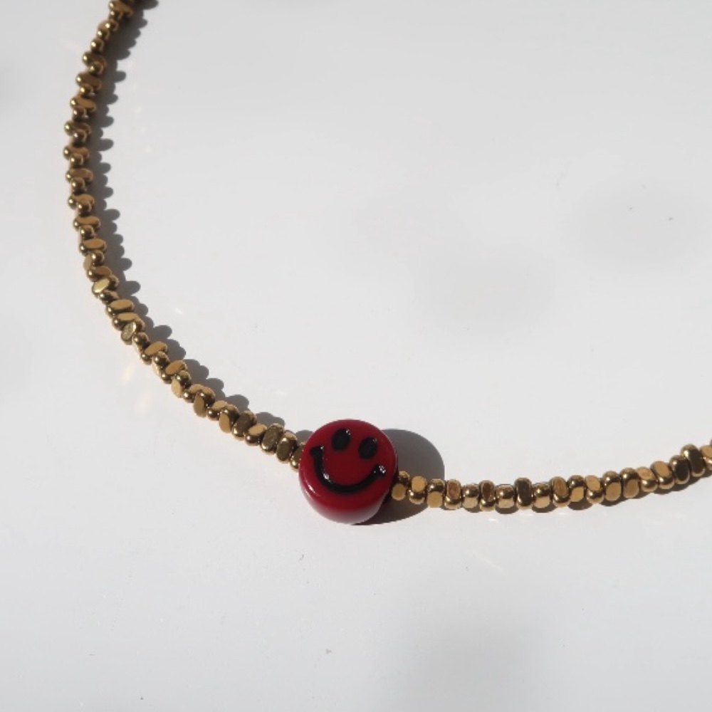 Necklace | Necklace hematite smiley