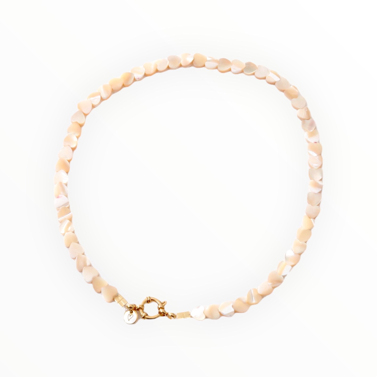Necklace | Seashelly hearts beige