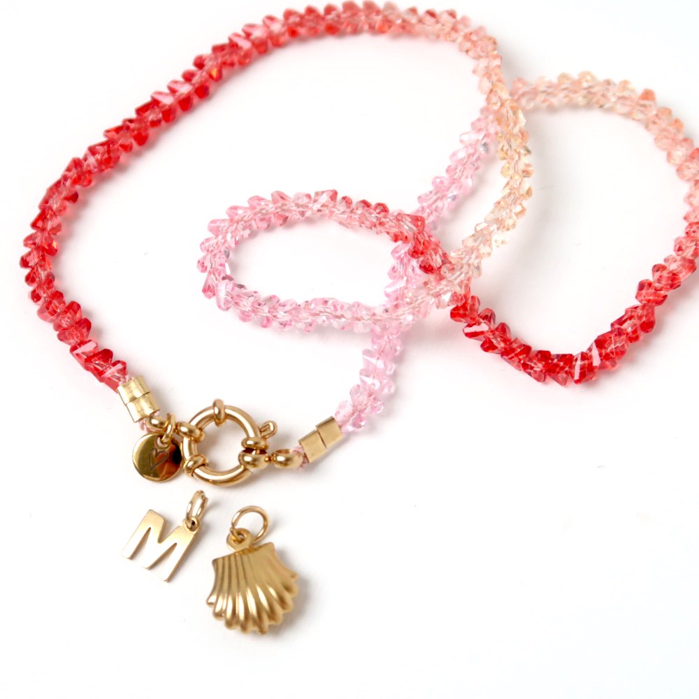 Necklace | Color tri pink/red