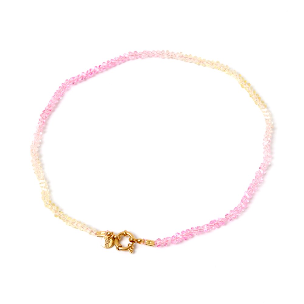 Necklace | Color tri yellow/pink