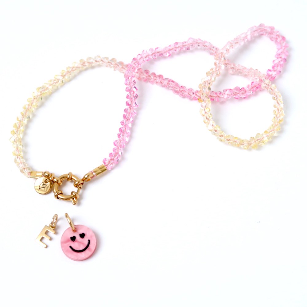 Necklace | Color tri yellow/pink