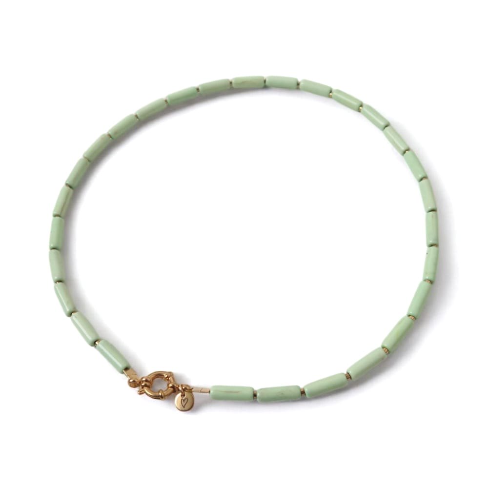 Necklace | Tube soft green