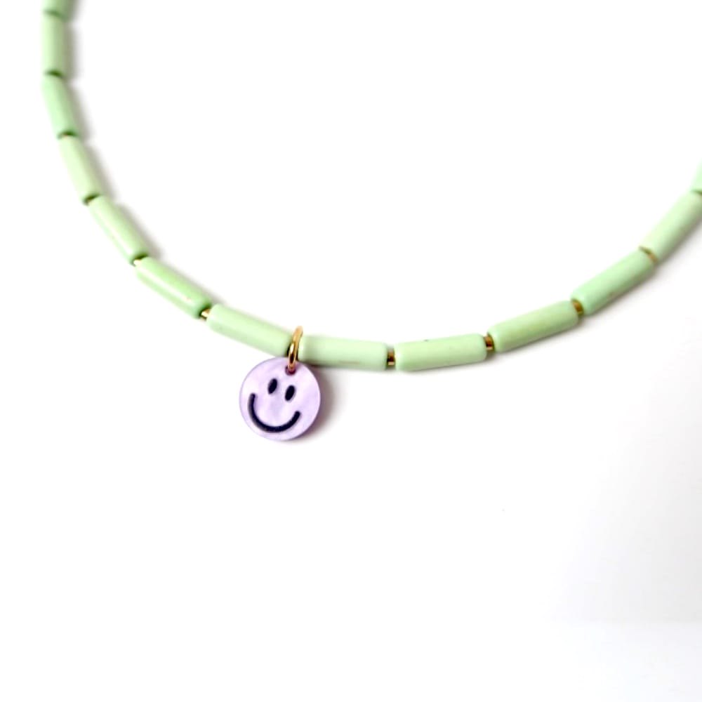 Necklace | Tube soft green