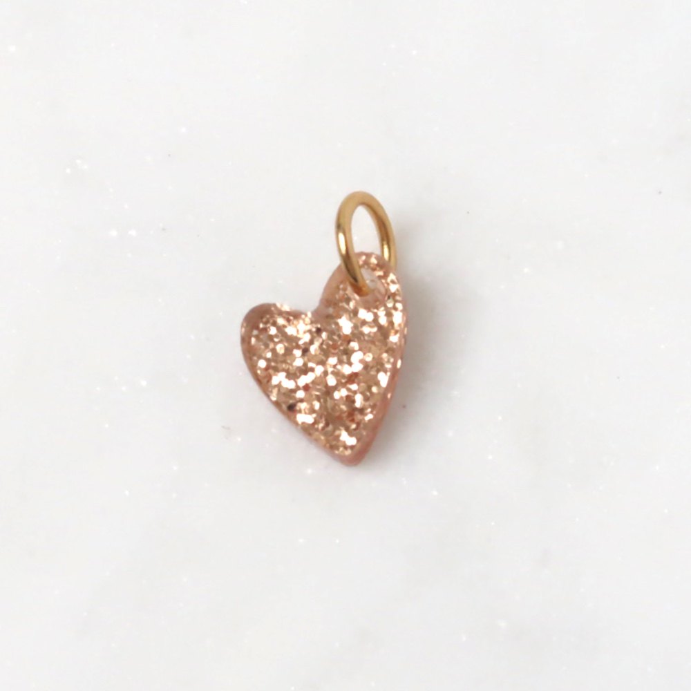 Charm | Heart glitter resin gold