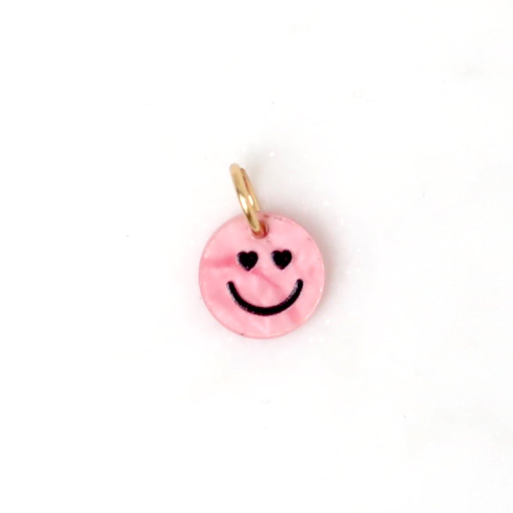 Charm | Smiley resin pink
