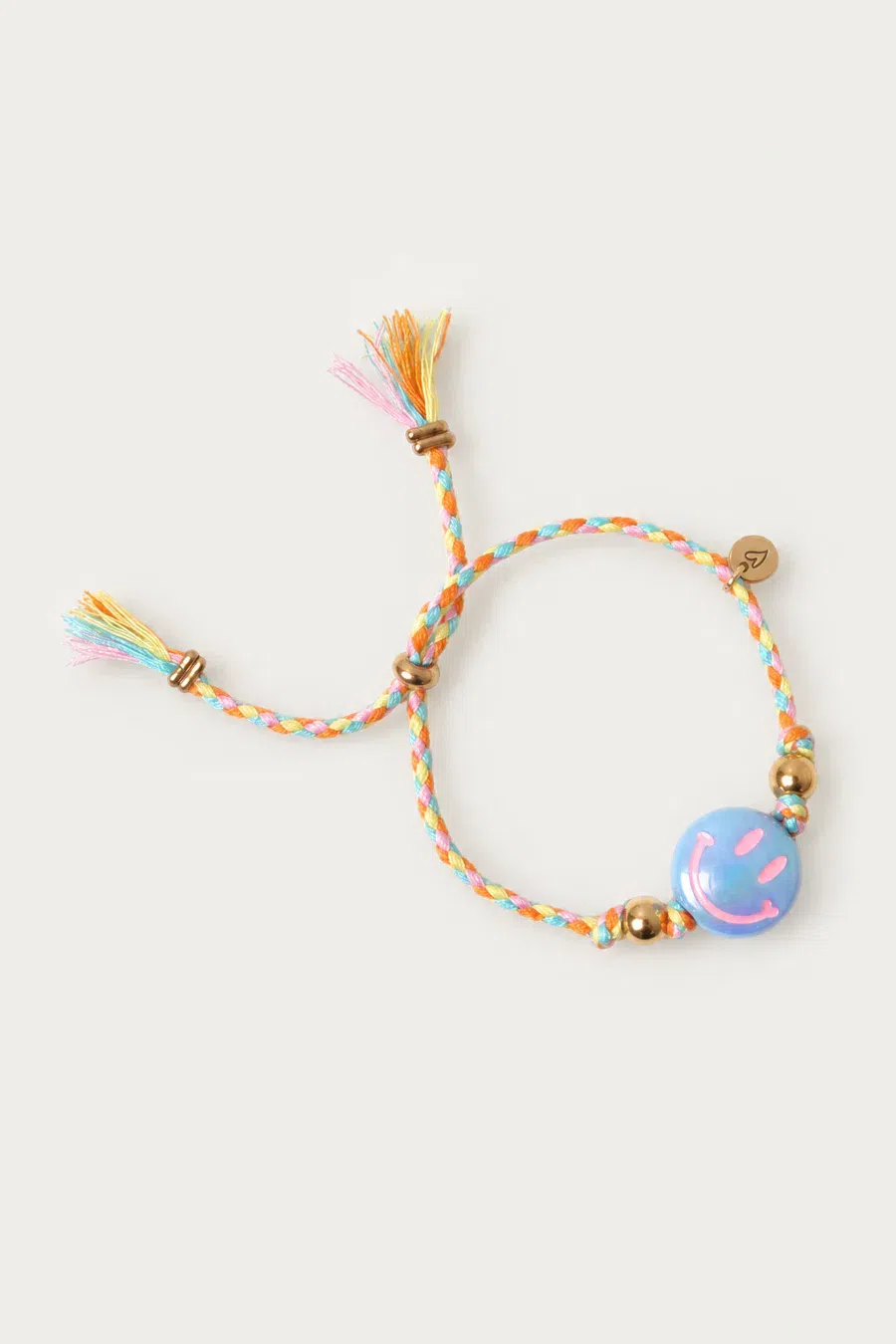 Bracelet | Happy smiley light blue/orange