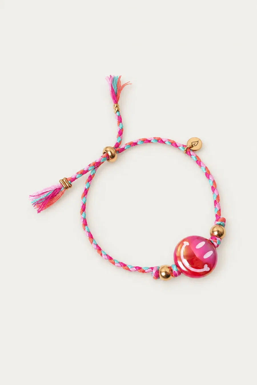 Bracelet | Happy smiley pink / red