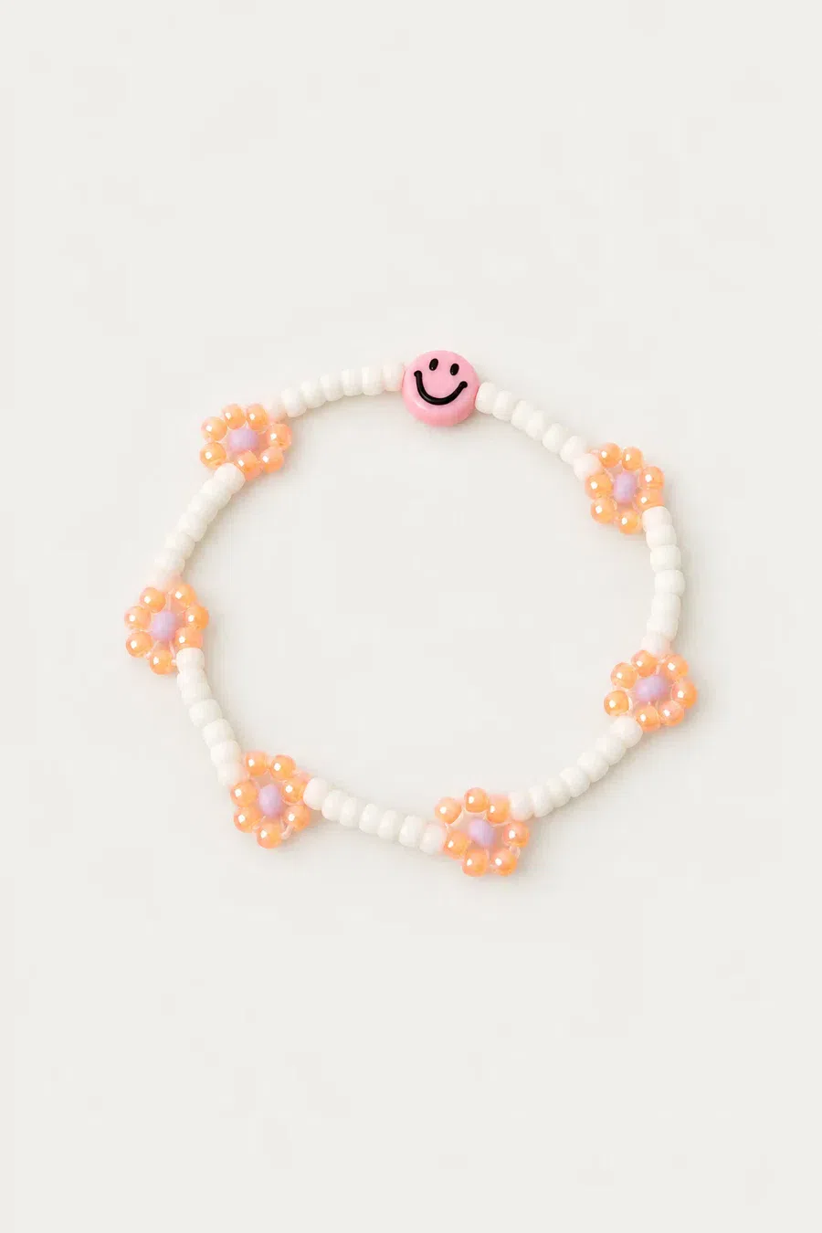 Bracelet | Daisy smiley purple/luminous orange T1