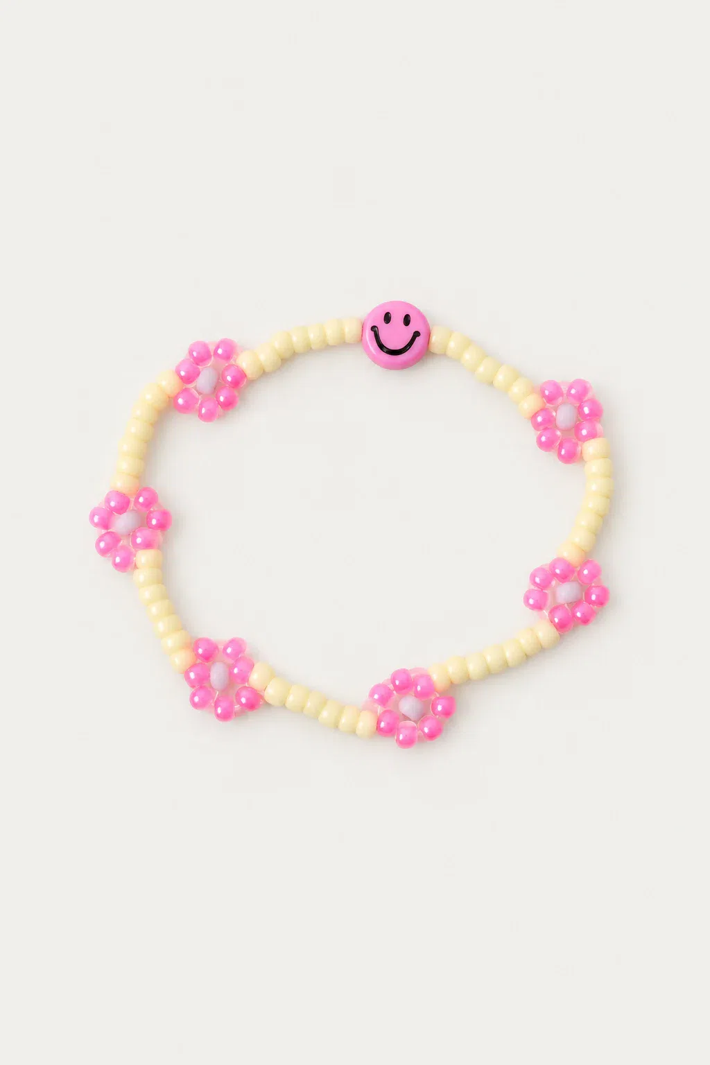 Bracelet | Daisy smiley sunshine/fuchsia T1