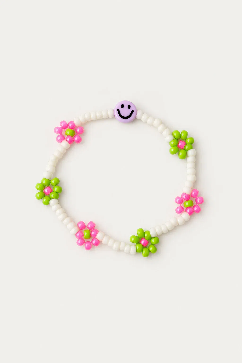 Bracelet | Daisy smiley purple/pink/lime T1