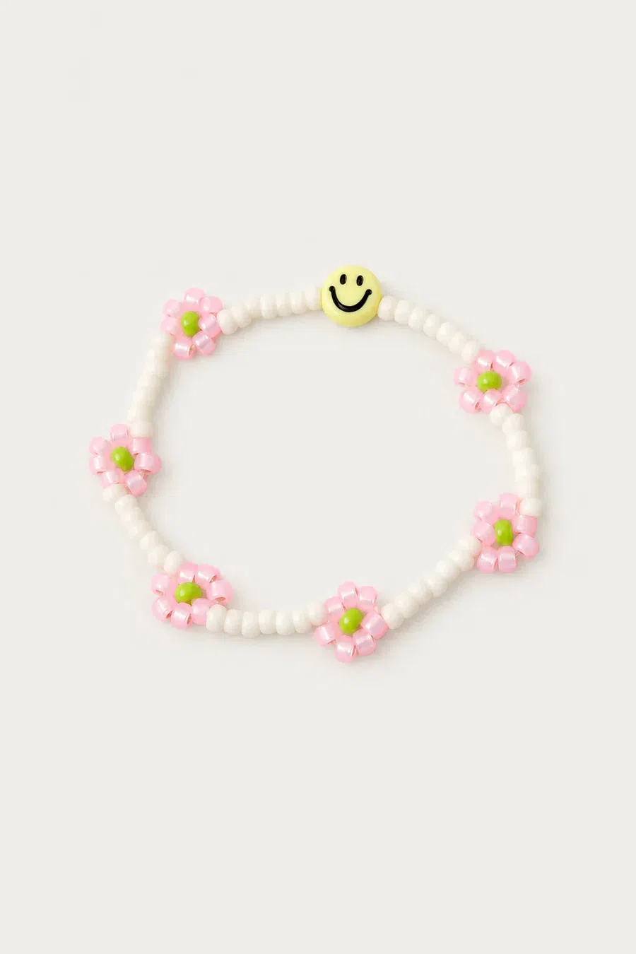 Bracelet |  Daisy smiley yellow/light pink/limeT1