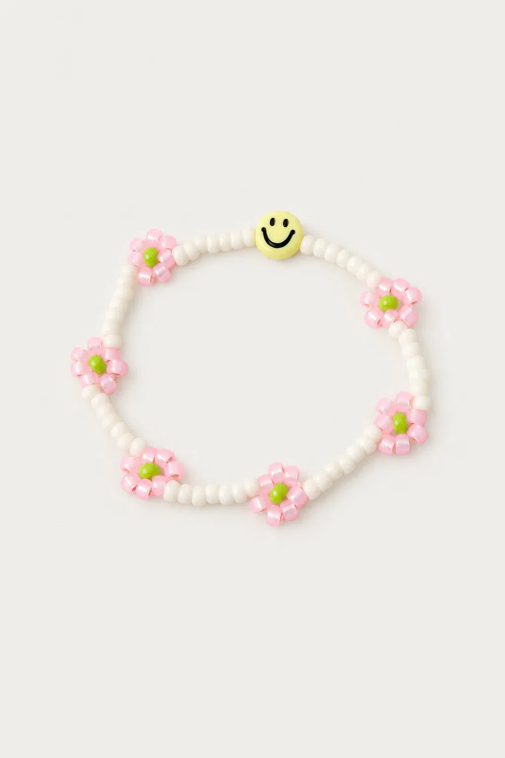 Bracelet |  Daisy smiley yellow/light pink/limeT1