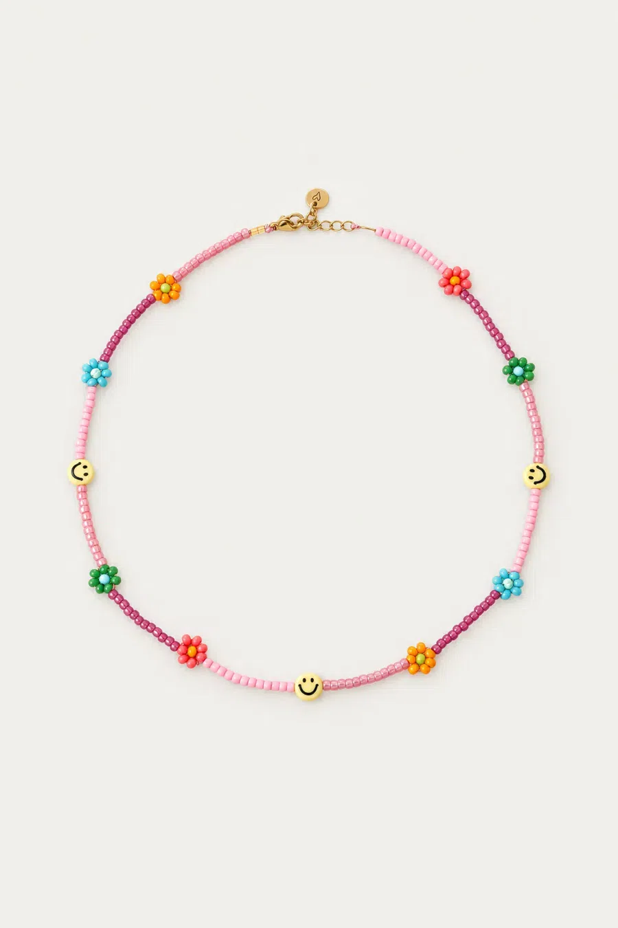 Necklace | Daisy smiley plum