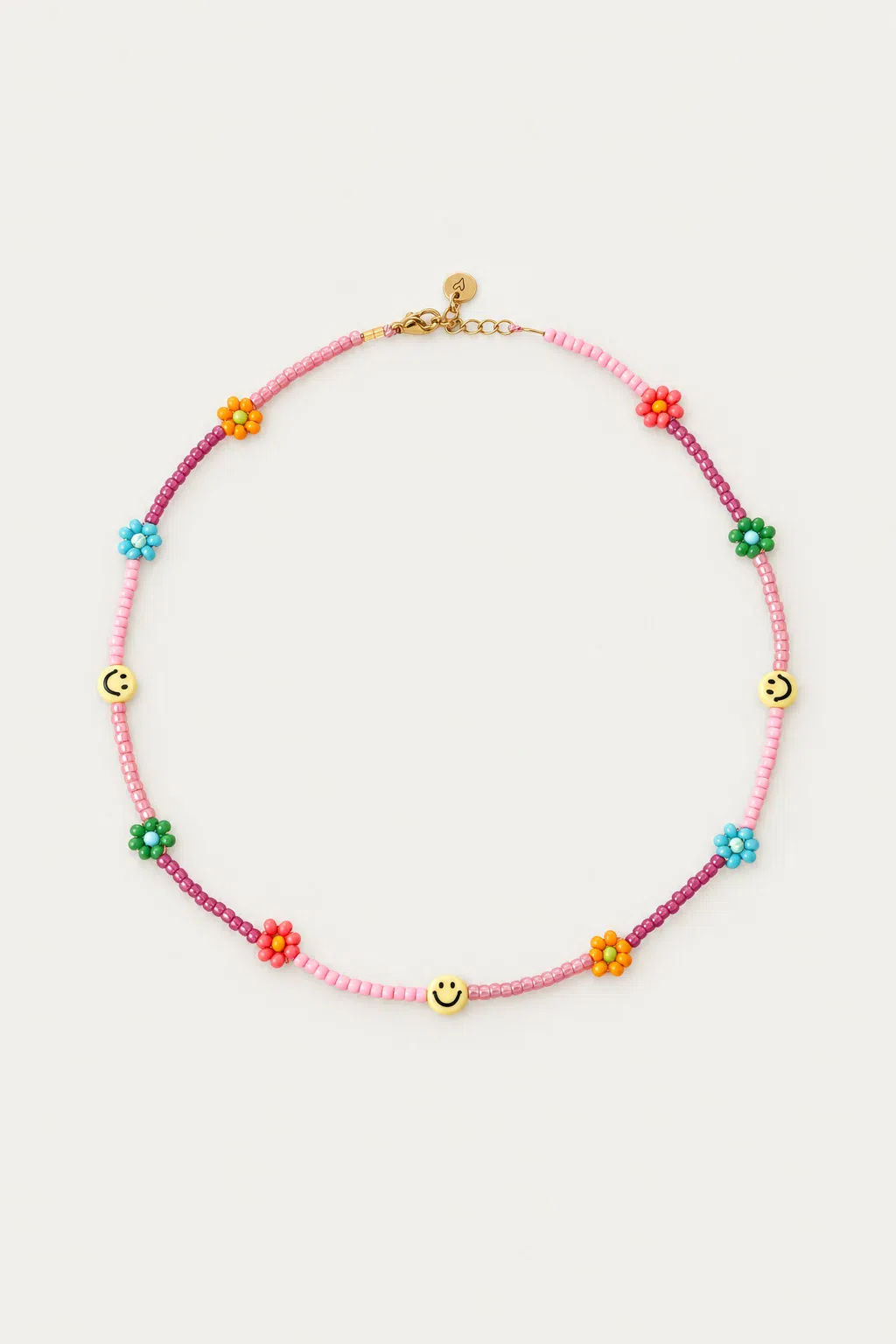Necklace | Daisy smiley plum