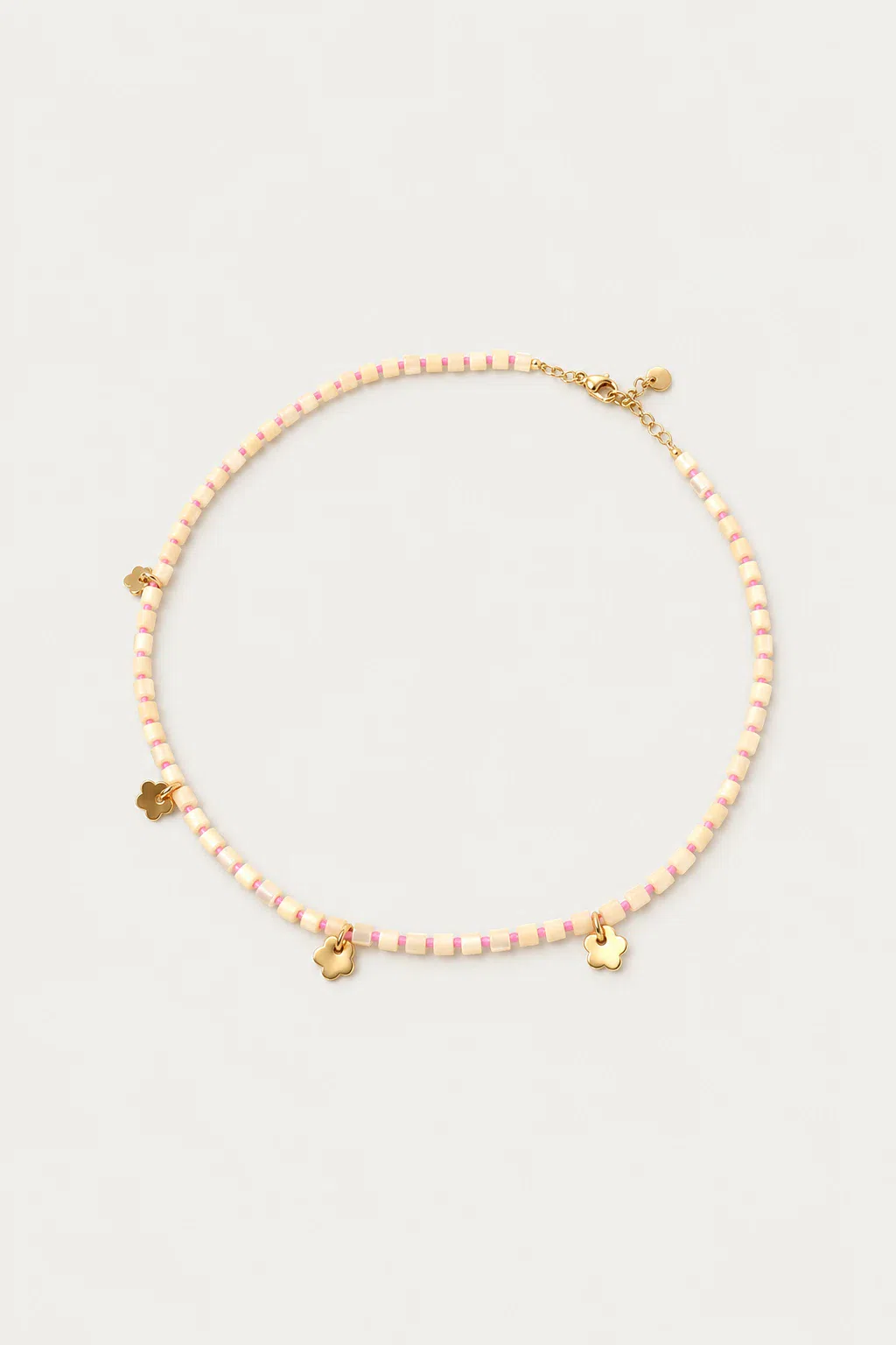 Necklace | Necklace shell soft yellow pink