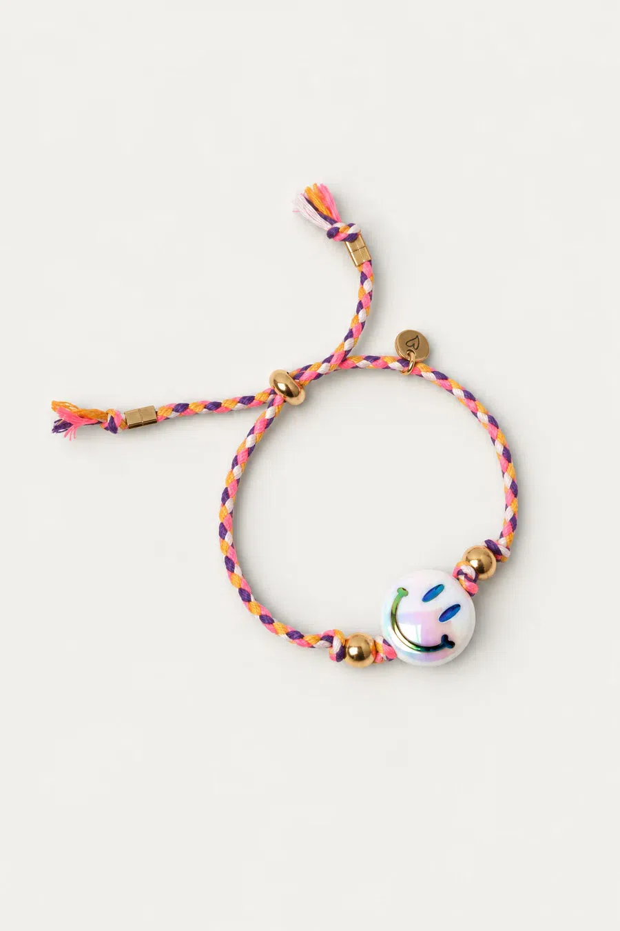 Bracelet | Happy smiley white/pink