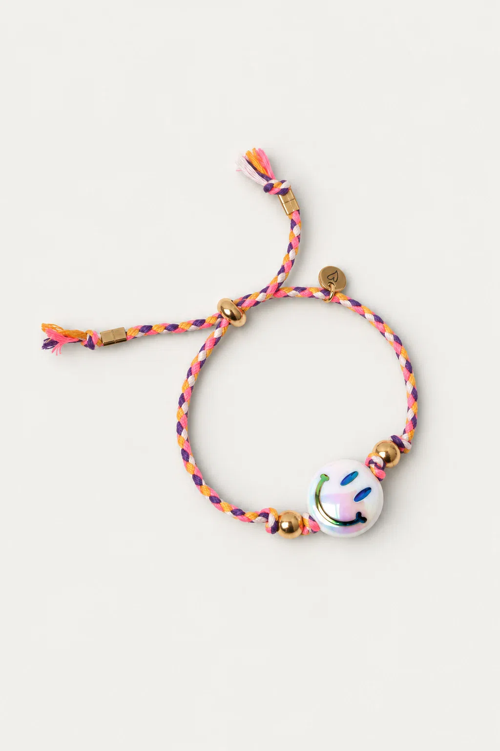 Bracelet | Happy smiley white/pink