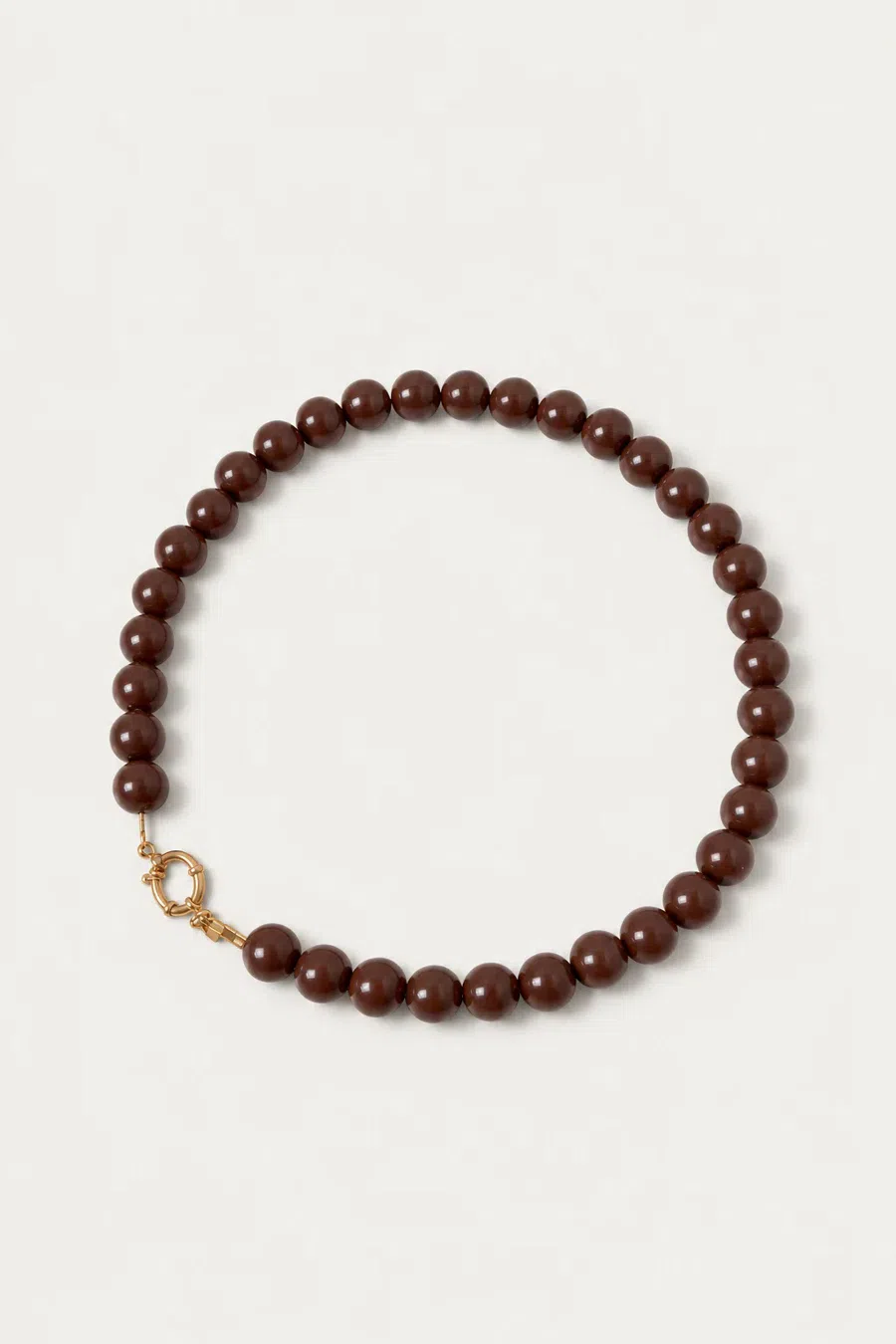 Necklace | Bold beads brown T2