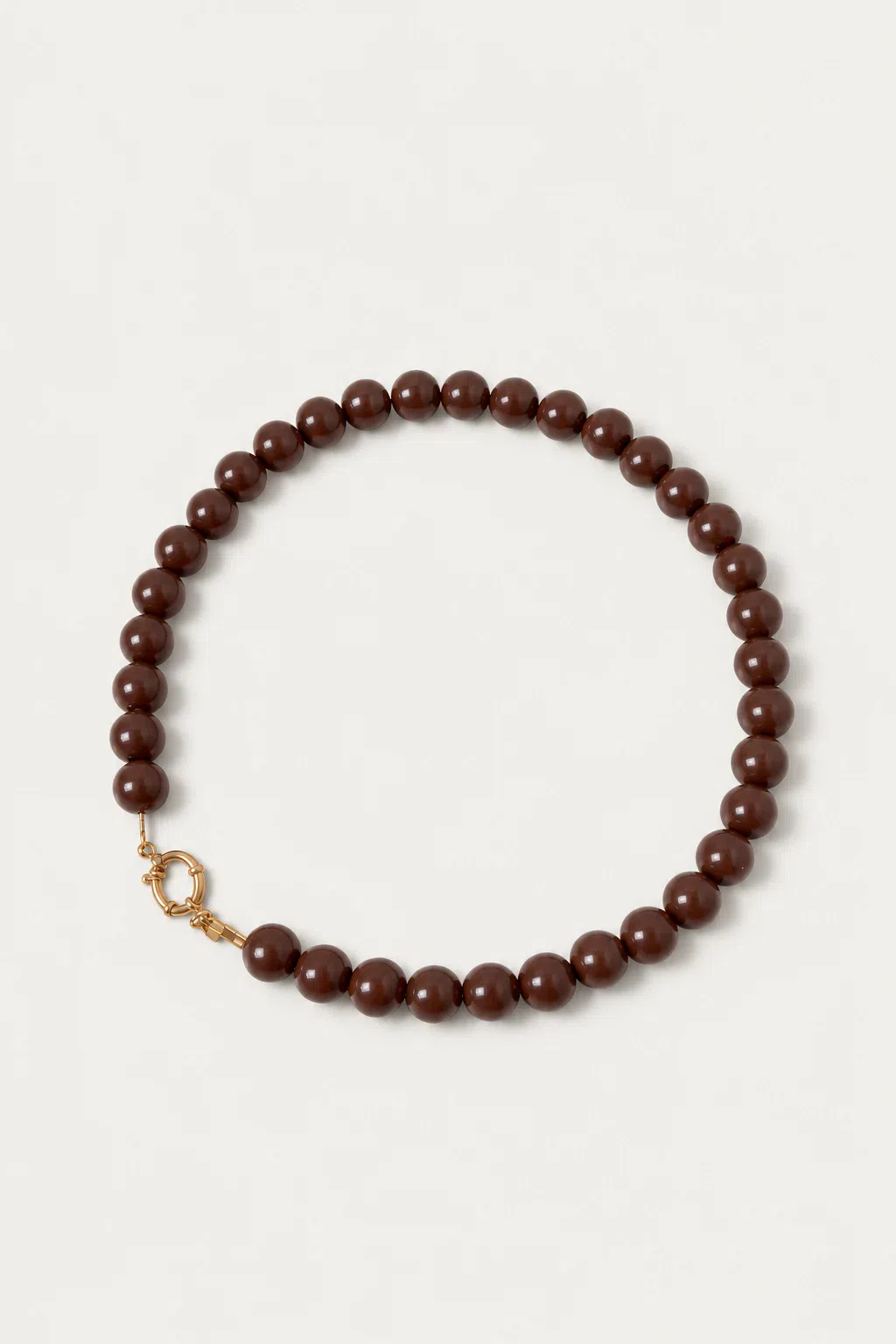 Necklace | Bold beads brown T2