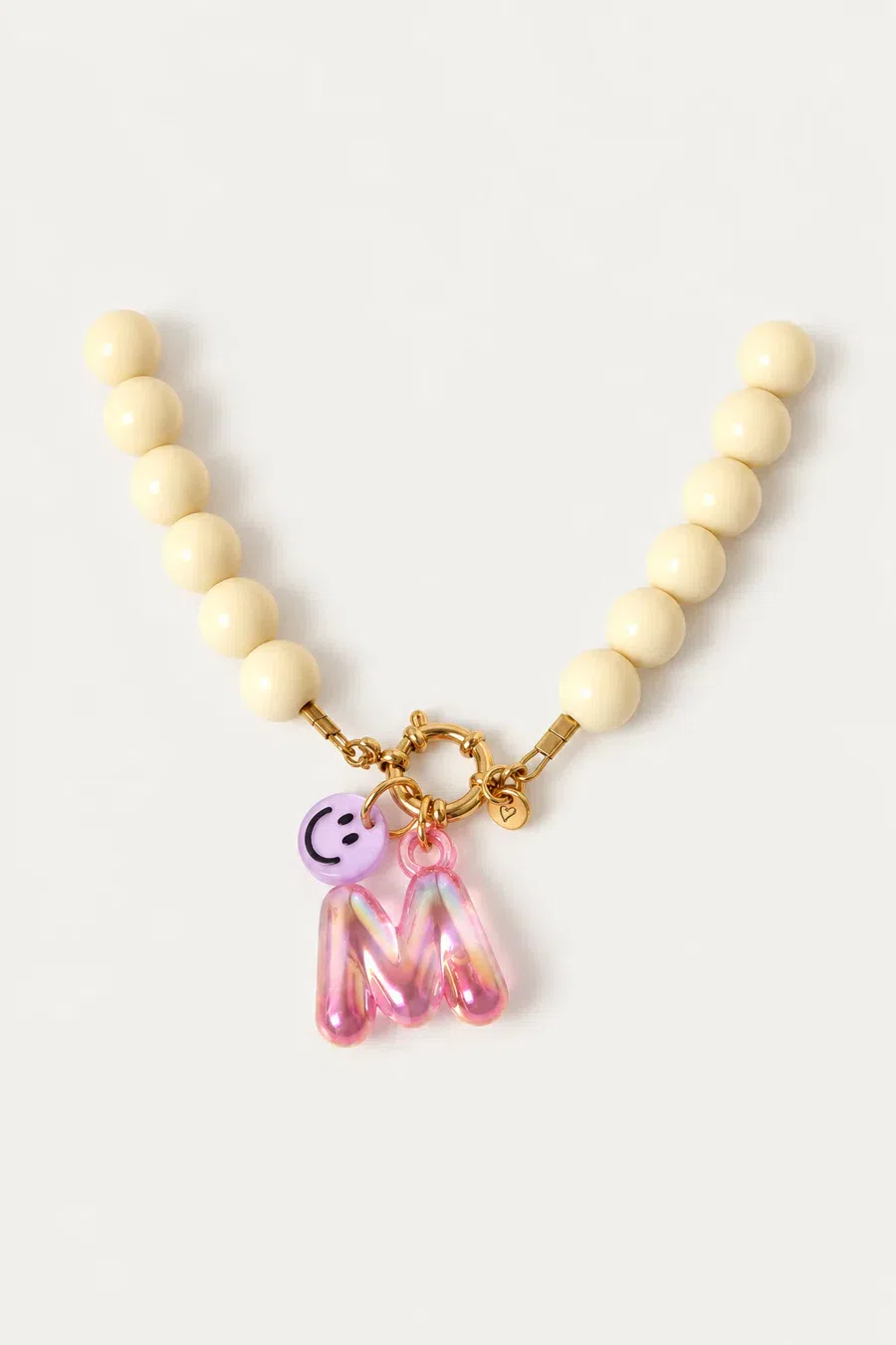 Charm | Initials resin transparate pink