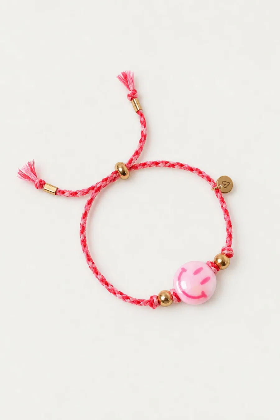 Bracelet | Happy smiley coral pink