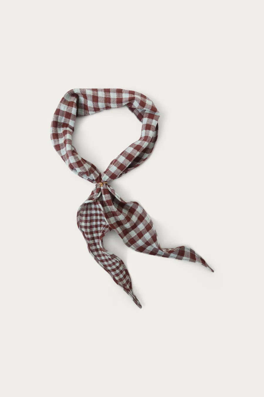 Twilly scarf | checked brown baby blue