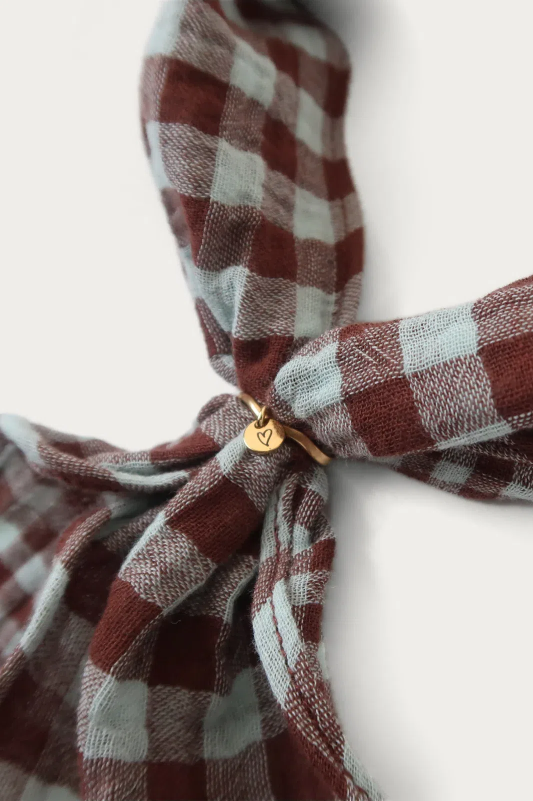 Twilly scarf | checked brown baby blue