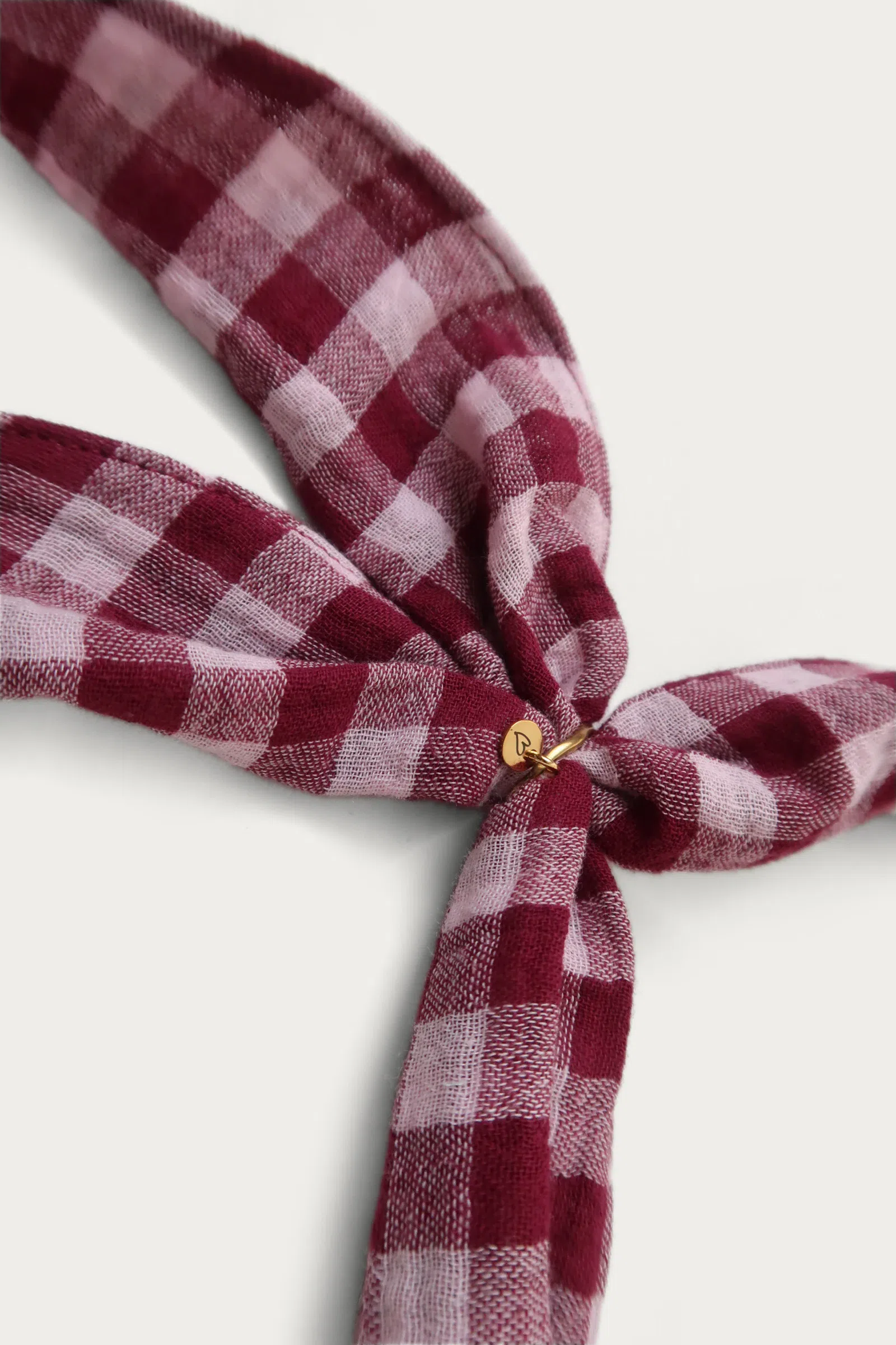 Twilly scarf | checked plum pink
