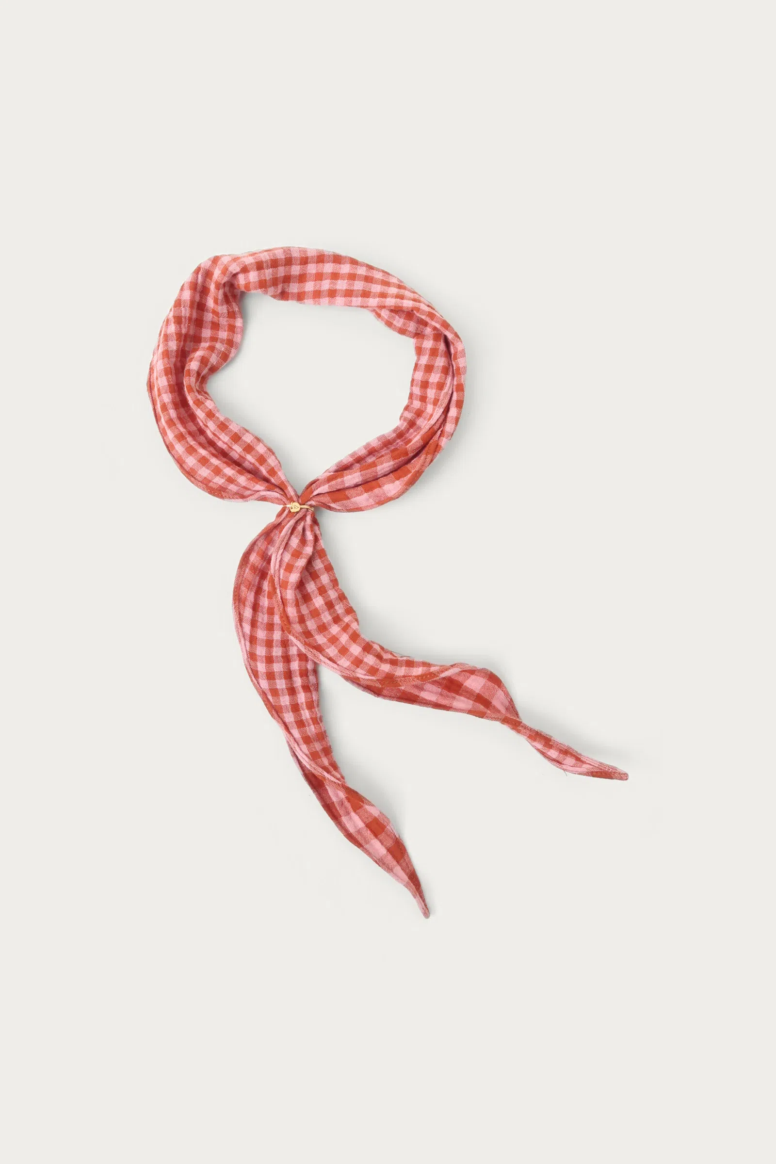 Twilly scarf | checked terracotta pink