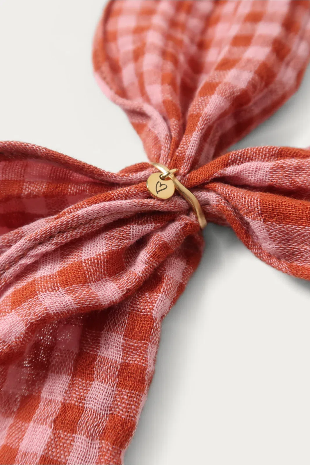 Twilly scarf | checked terracotta pink